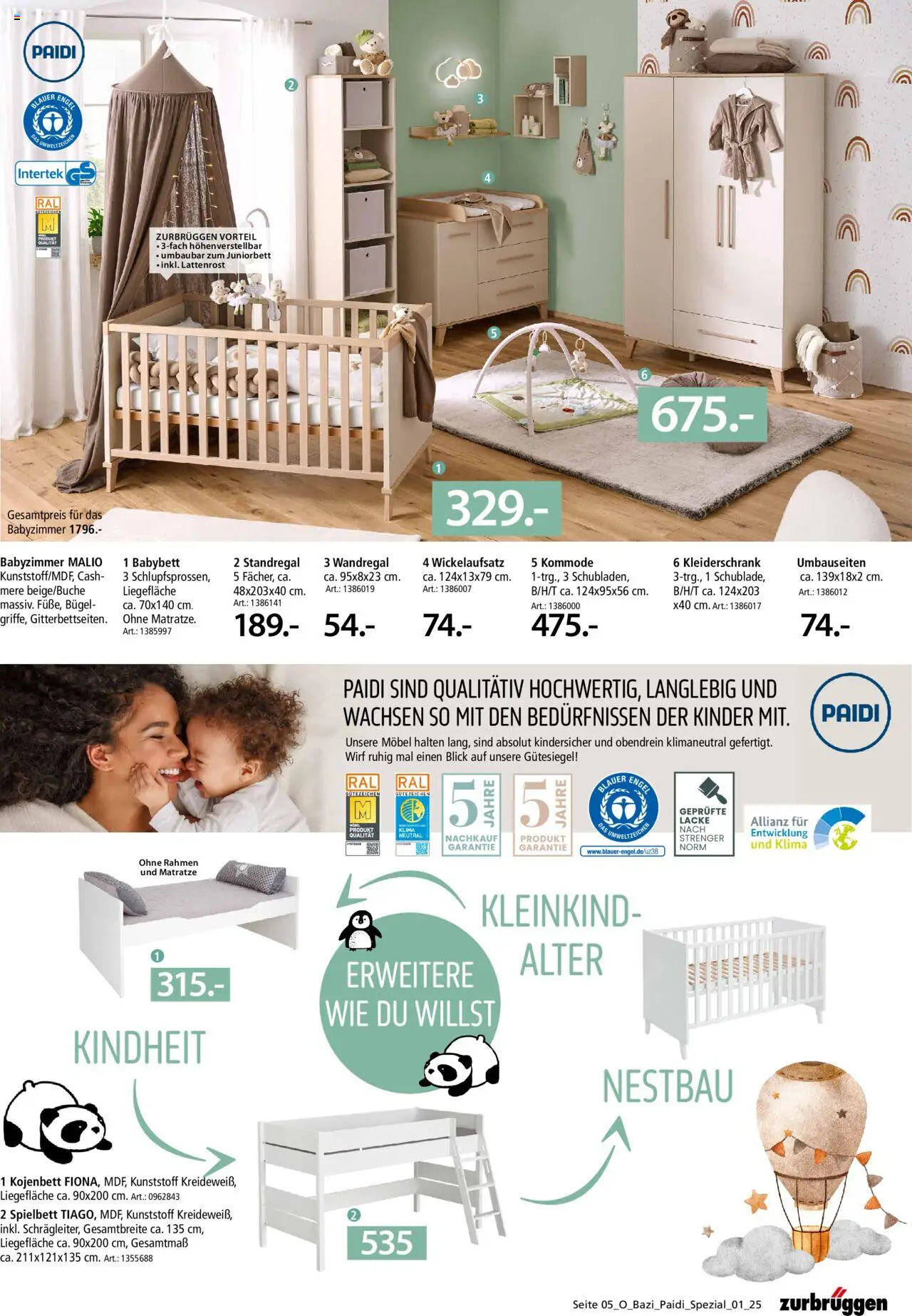 Zurbrüggen Babyzimmer Paidi Spezial - Seite 5 - gültig ab 03.07.2025