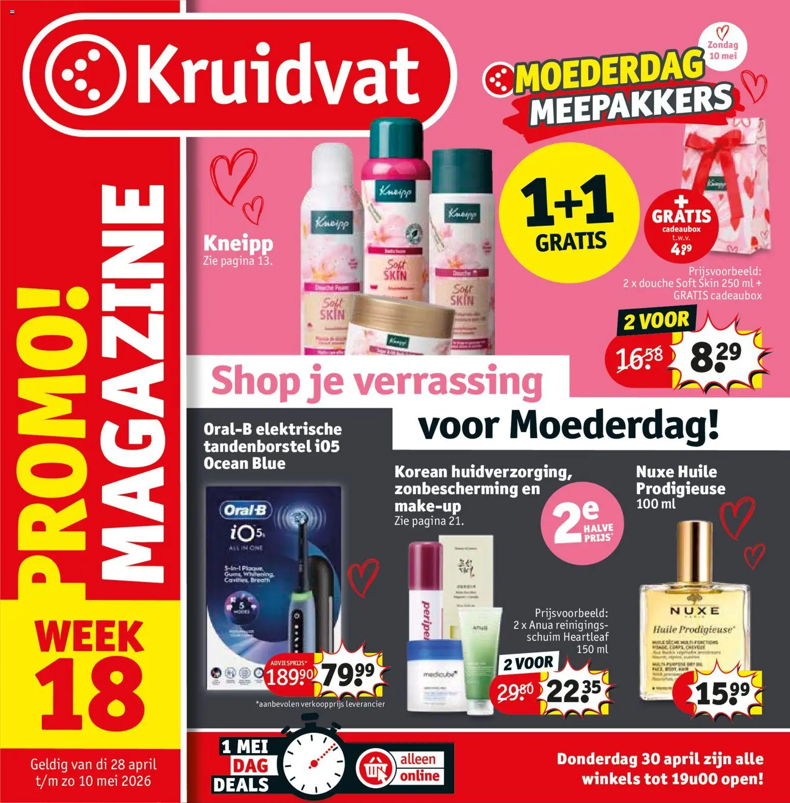 Kruidvat folder week 18 - pagina 1- geldig vanaf 28/04/2026