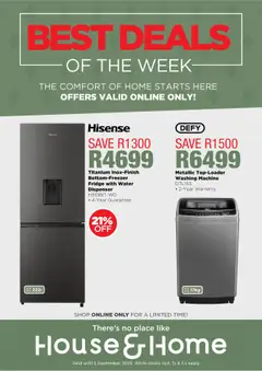 Preview House and Home - Best Deals of the Week valid from 27/08/2025