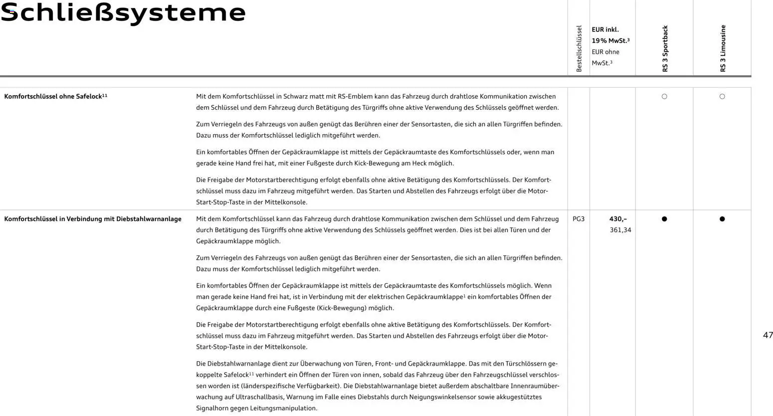 Audi RS 3 Sportback / RS 3 Limousine - Seite 47 - gültig ab 28.10.2025