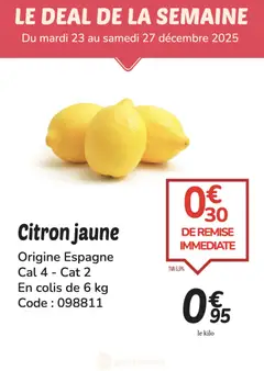 Aperçu Promocash PROMO citron valable à partir du 23/12/2025