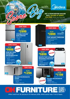 Preview OK Furniture - Score Big With Midea  valid from 28/01/2026