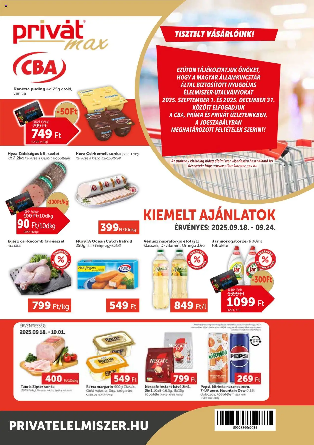 PRIVÁT - Aktuális szórólap MAX - 1oldal - érvényes 2025.09.18.-tól