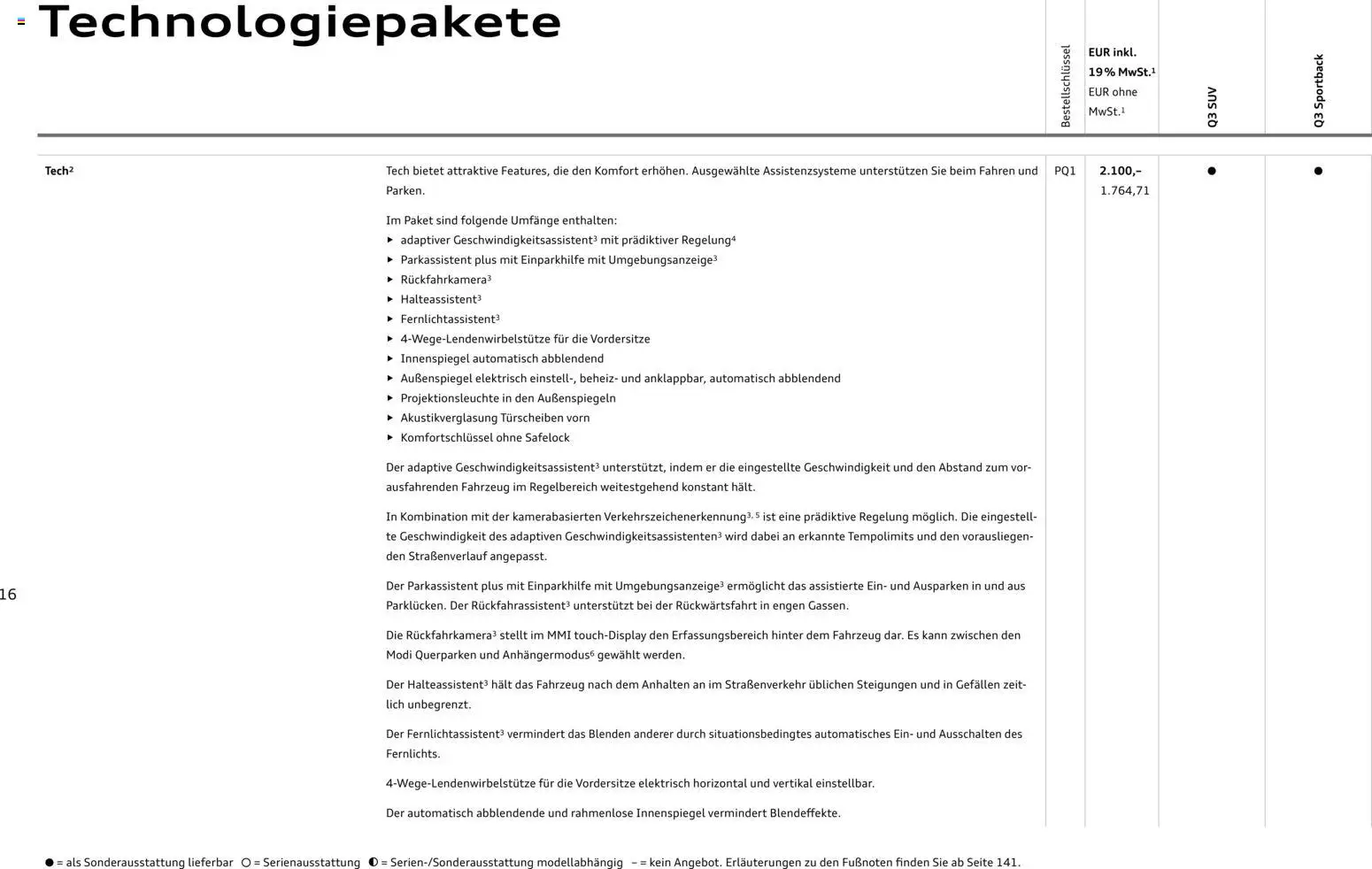 Audi Q3 - Seite 16 - gültig ab 29.01.2026