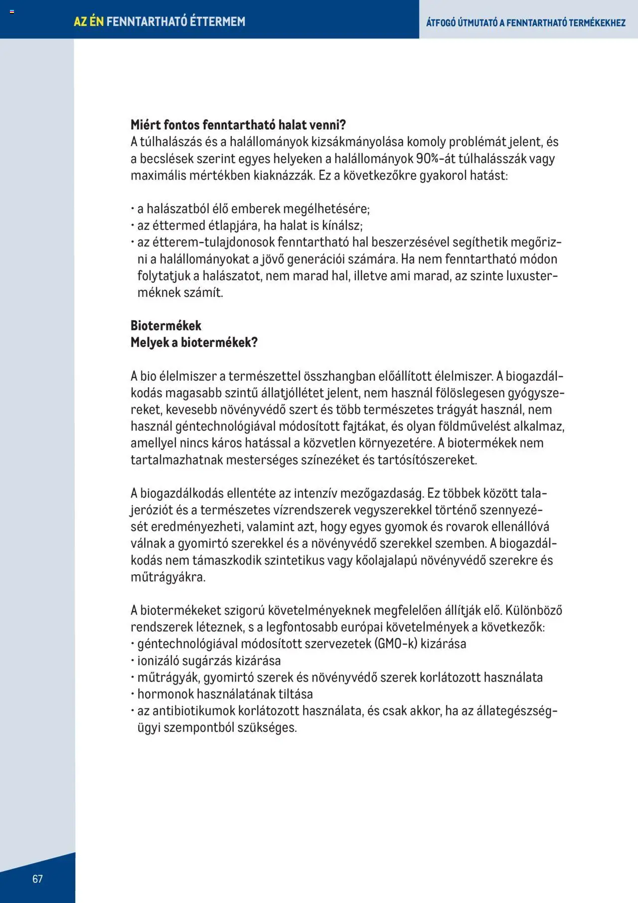 Metro - Fenntartható Gasztronómia booklet - 67oldal - érvényes 2023.06.07.-tól