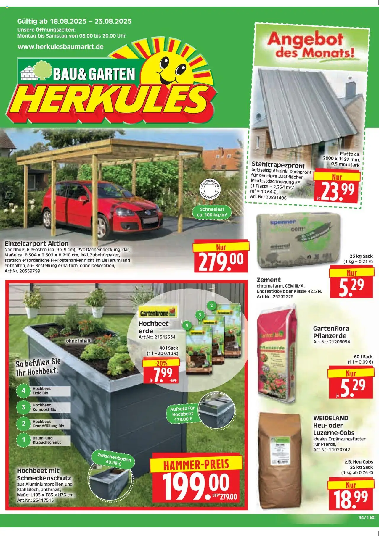 HERKULES Bau & Garten	 - Seite 1 - gültig ab 18.08.2025