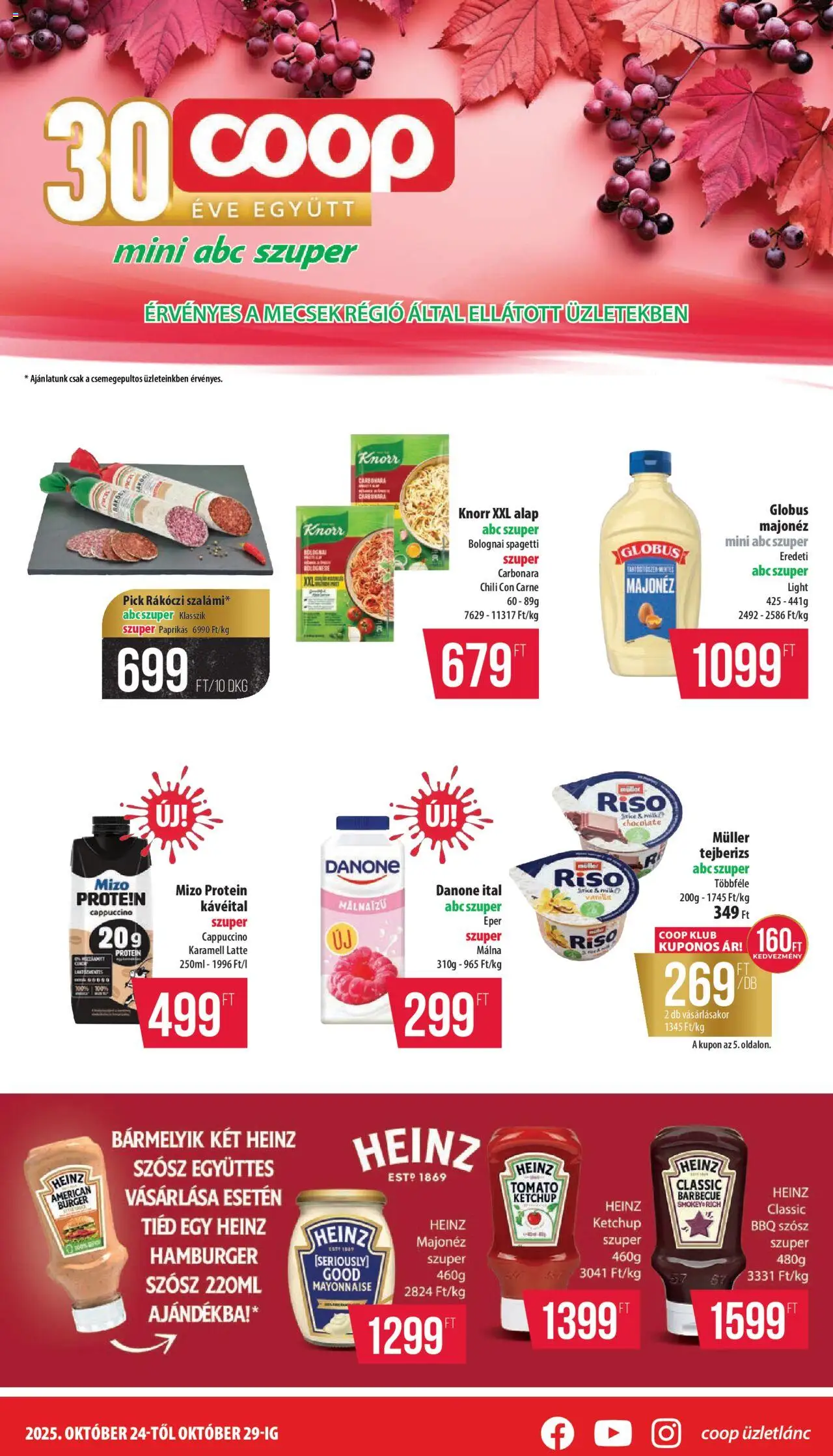 COOP - Mini & Abc & Szuper / Mecsek - 1oldal - érvényes 2025.10.24.-tól