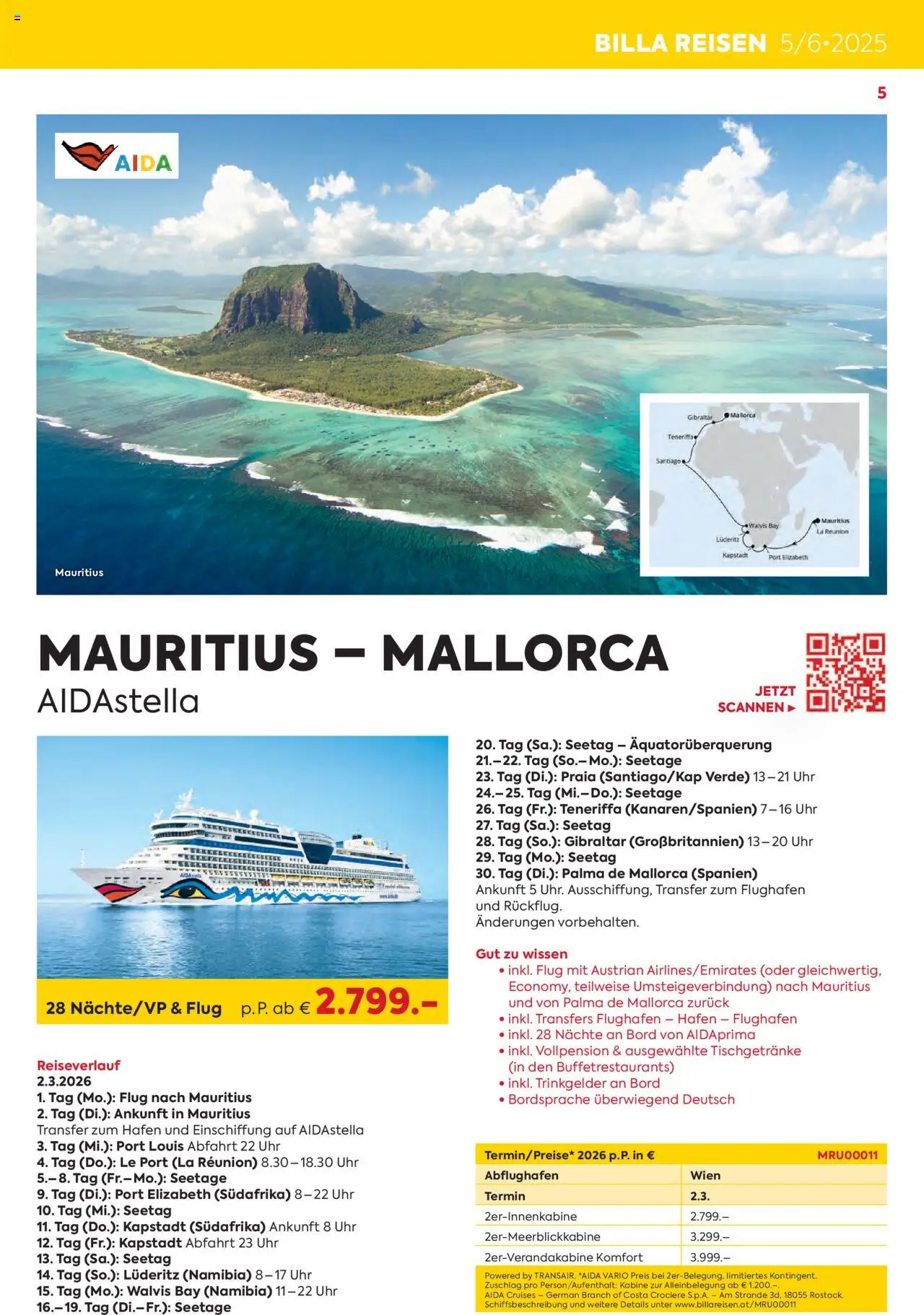 Billa Kreuzfahrten Rundreisen Erlebnisreisen 5/6 2025 - page 5- valid from 03.06.2025