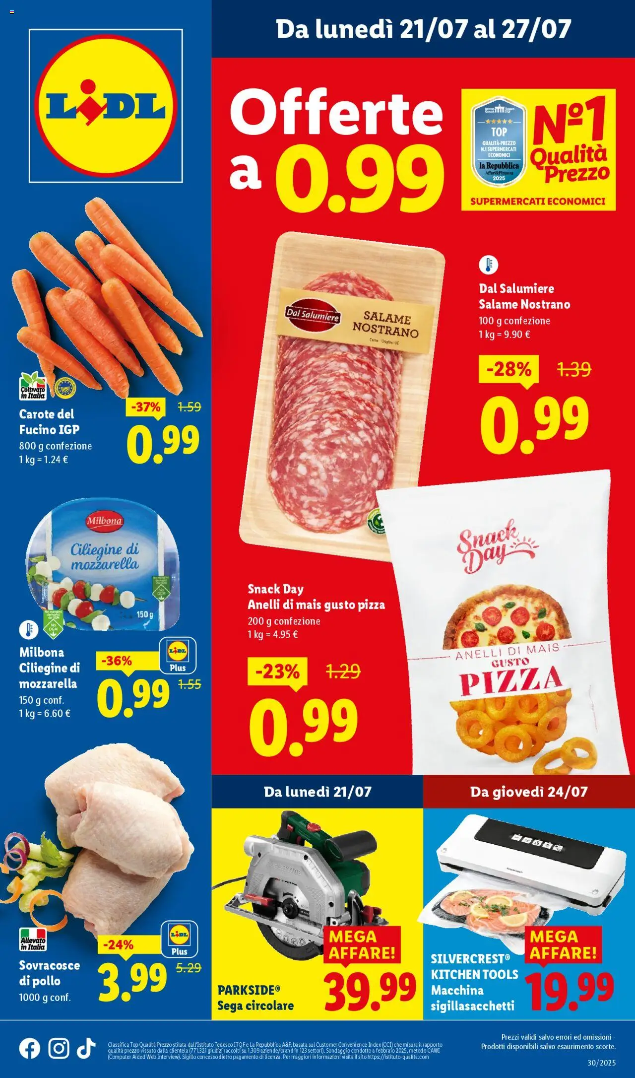 Volantino Lidl	 - pagina 1 - valido dal 21/07/2025