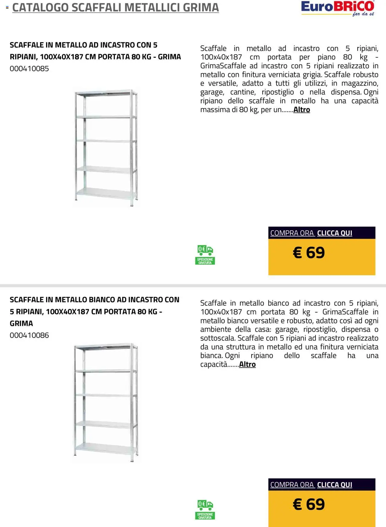 Eurobrico Scaffali metallici Grima catalogo - pagina 21 - valido dal 23/07/2025