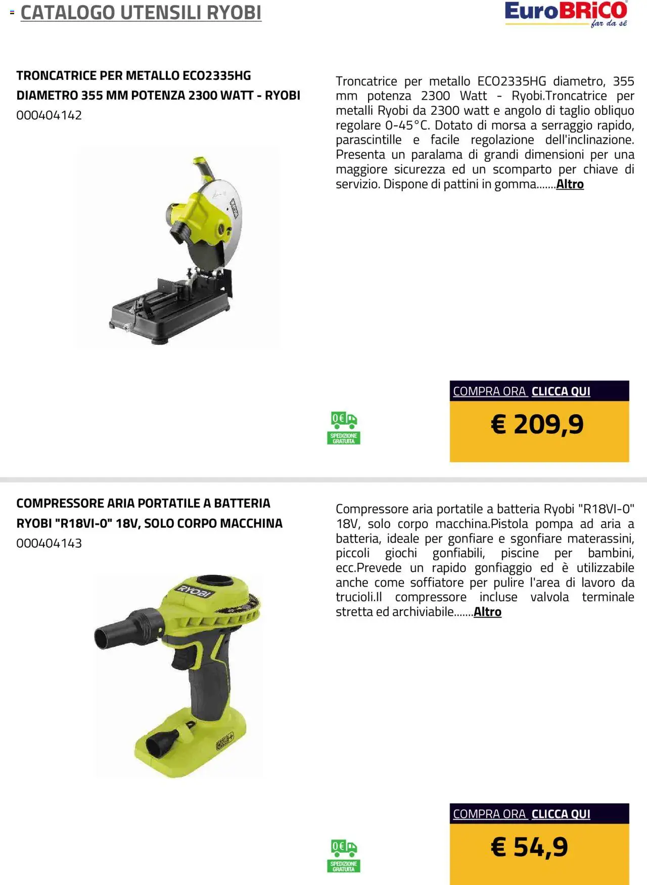 Eurobrico Utensili Ryobi catalogo - pagina 46 - valido dal 23/07/2025