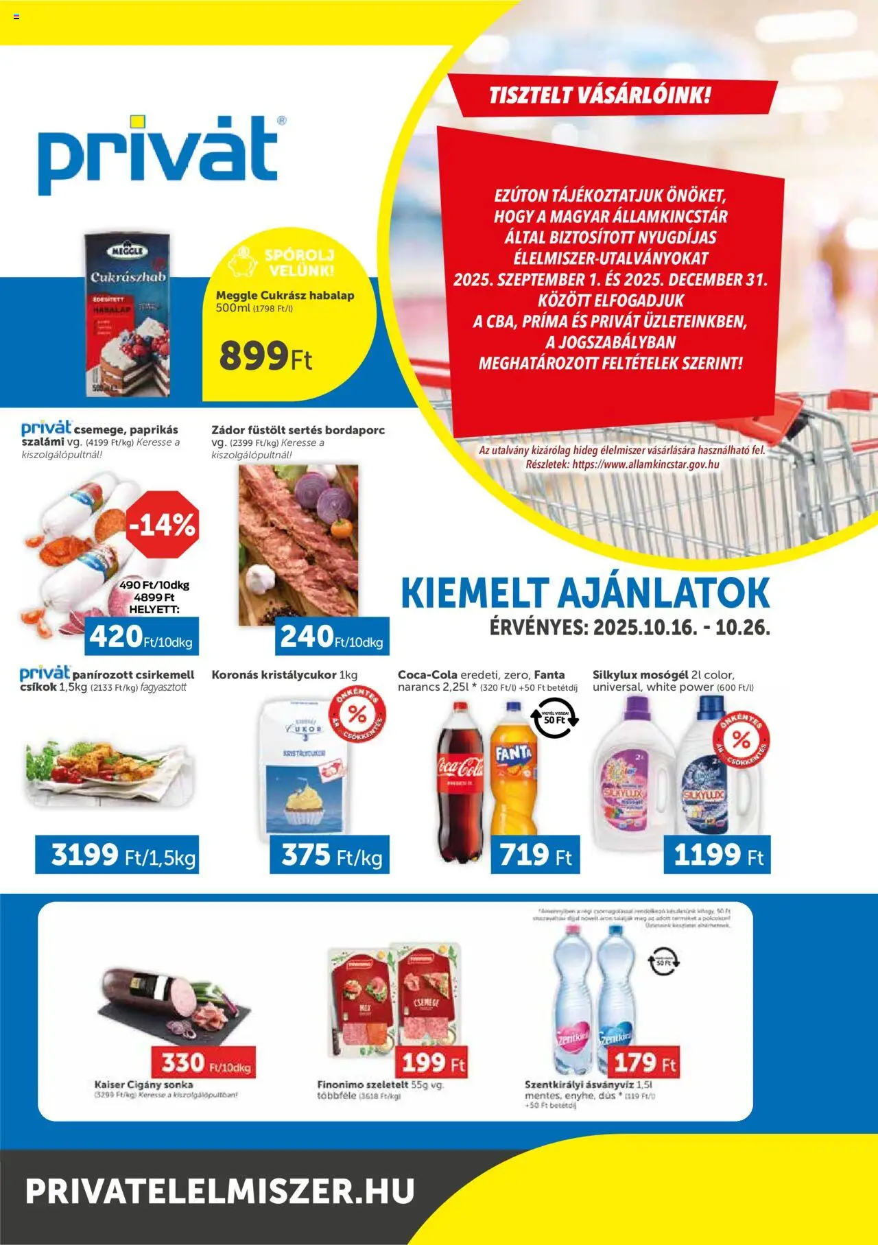 PRIVÁT Déli vármegyék - 1oldal - érvényes 2025.10.16.-tól