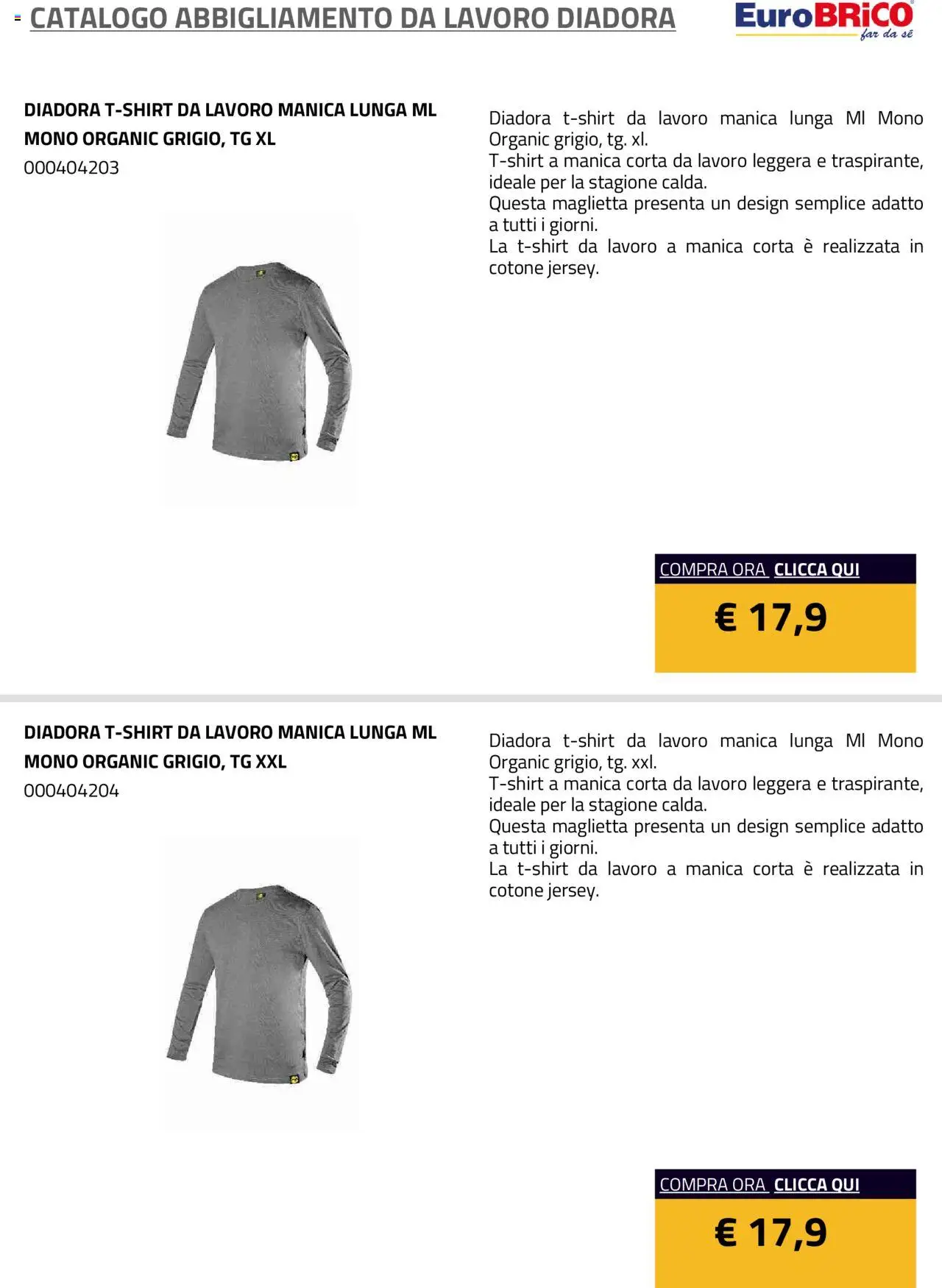 Eurobrico Abbigliamento da Lavoro Diadora catalogo - pagina 51 - valido dal 23/07/2025