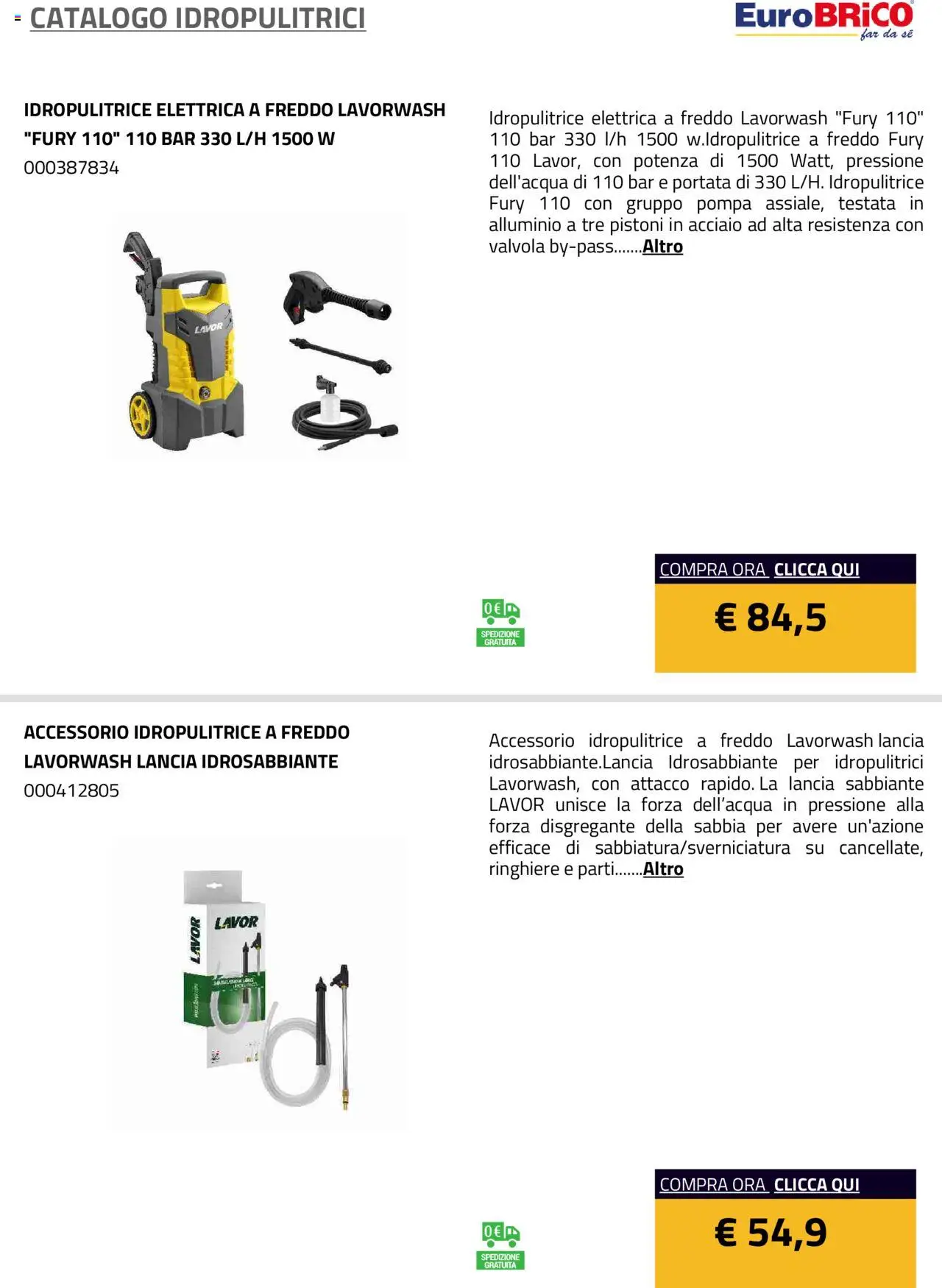 Eurobrico Idropulitrici catalogo - pagina 28 - valido dal 23/07/2025