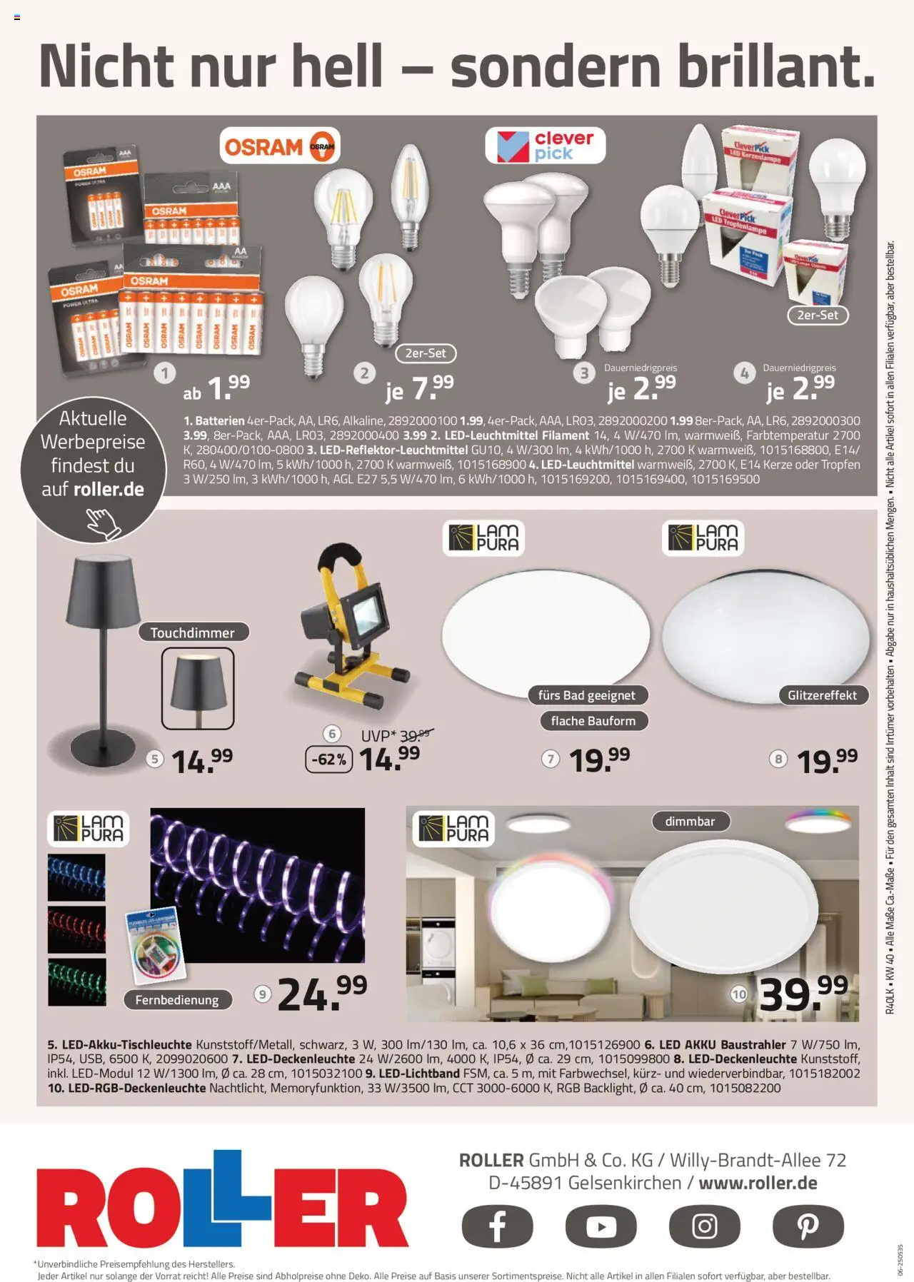 Roller  Leuchtenmagazin 2025 - Seite 8 - gültig ab 28.09.2025