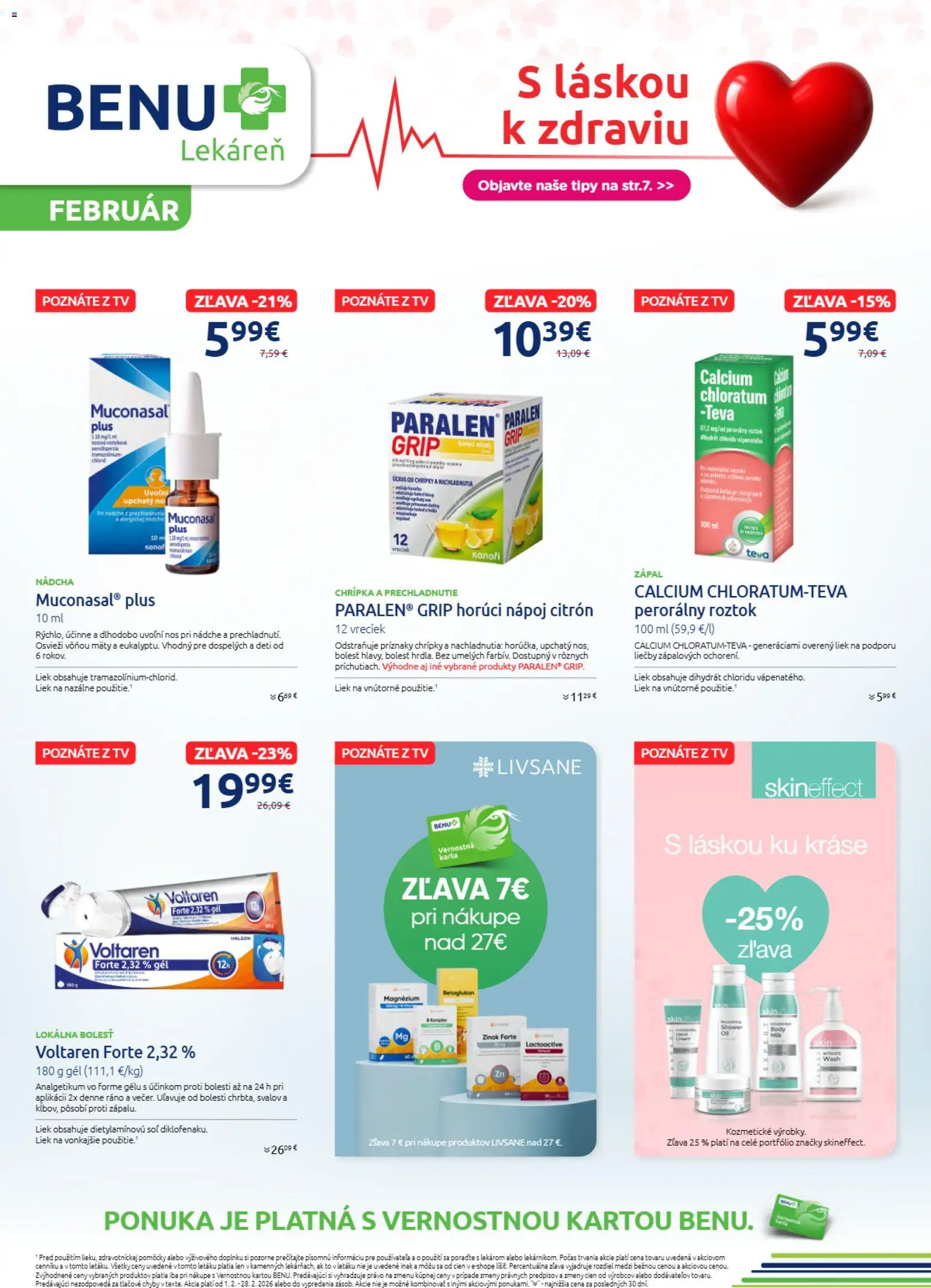 BENU Lekáreň leták - strana 1- platný od 01.02.2026