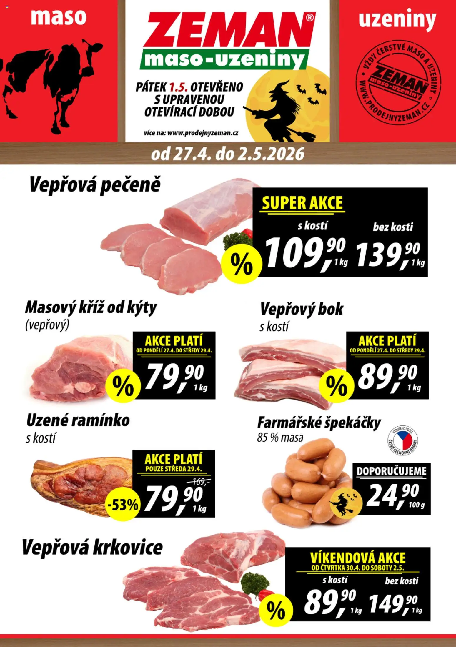 Prodejny Zeman leták - strana 1- platný od 27.04.2026