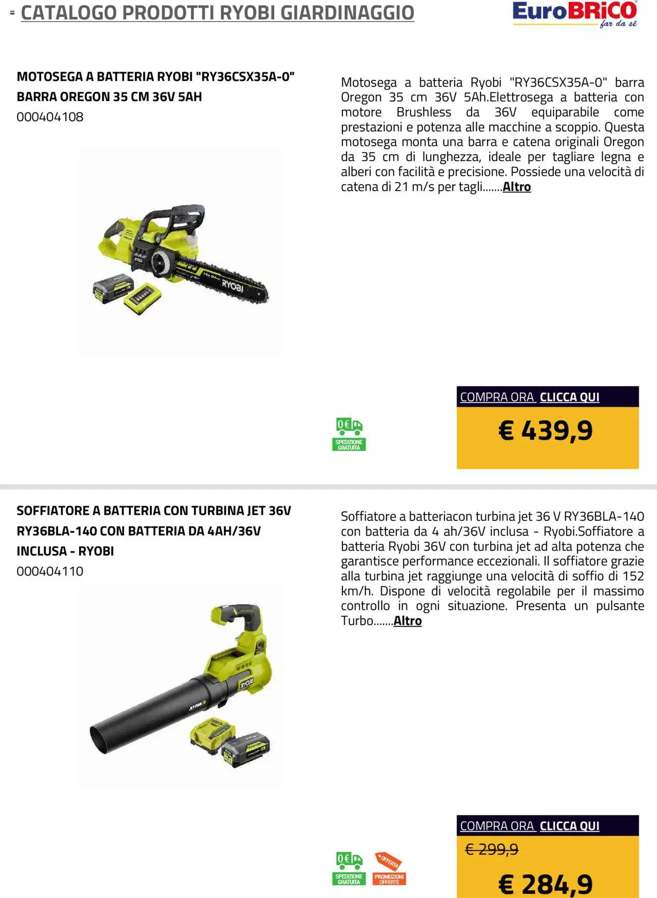 Eurobrico Prodotti Ryobi Giardinaggio catalogo - pagina 41 - valido dal 23/07/2025
