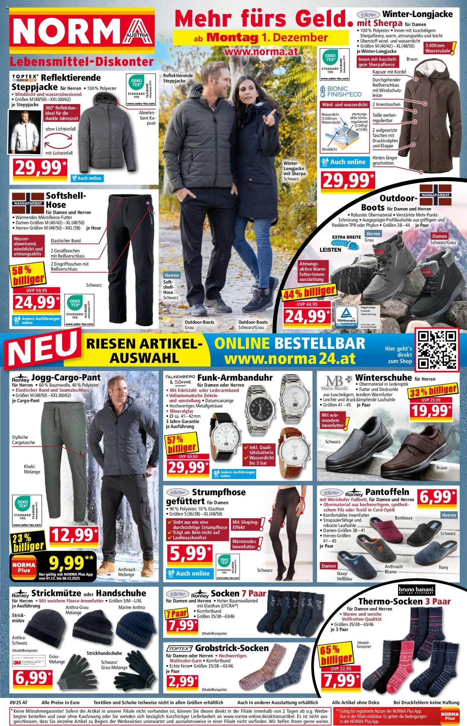 Norma Flugblatt - Seite 1- gültig ab 01.12.2025