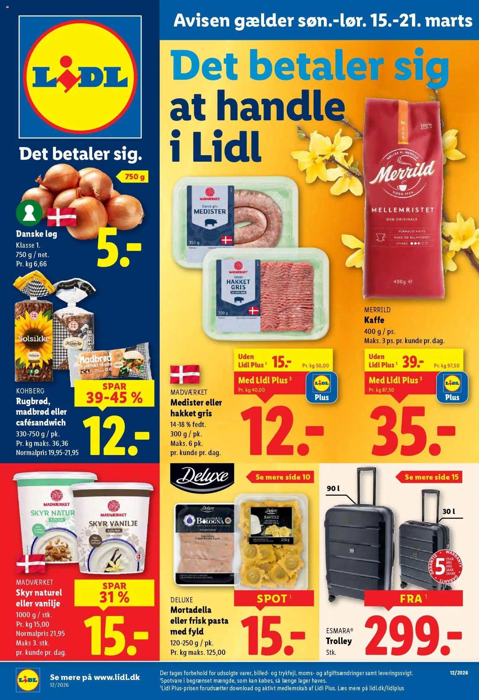 Lidl - Tilbudsavis - side 1- gyldig fra 15/03/2026