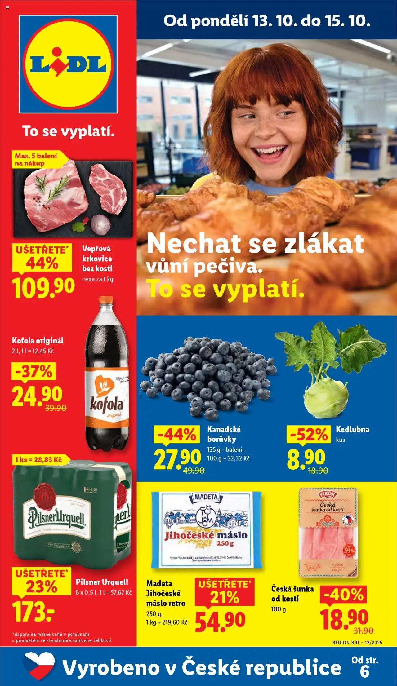 Lidl leták - strana 1- platný od 13.10.2025