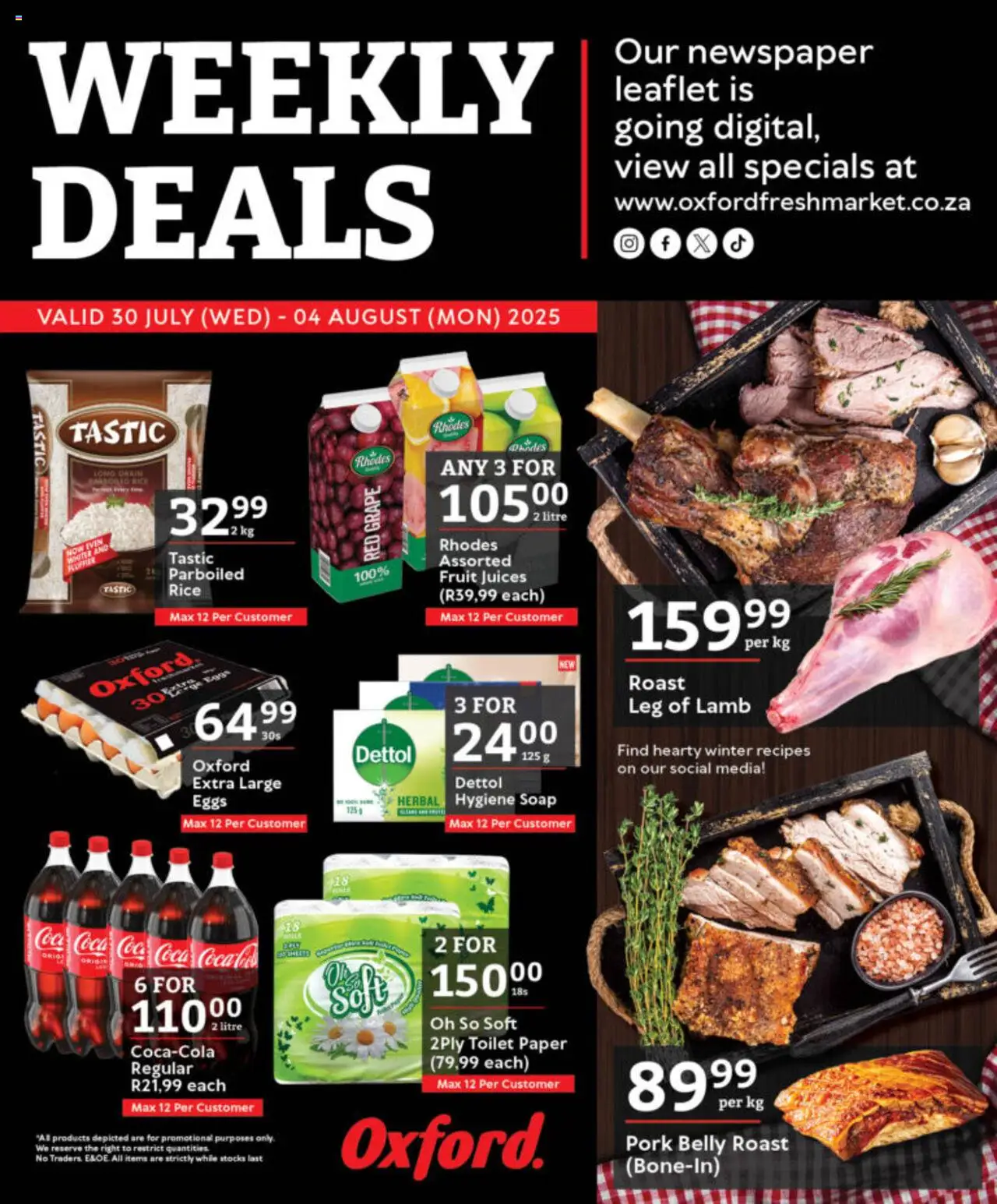Oxford Freshmarket Specials - page 1- valid from 30/07/2025