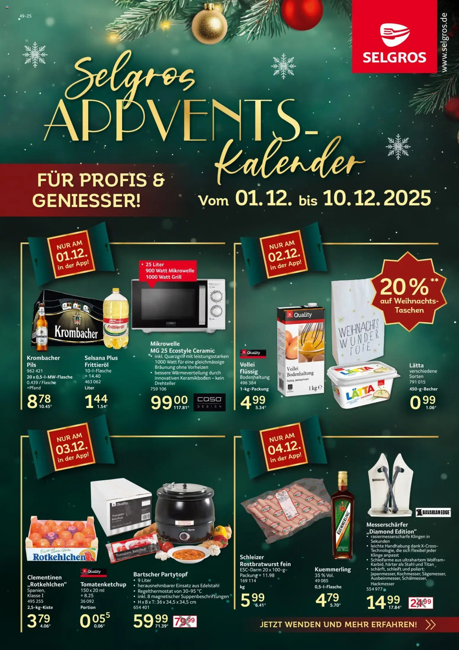 Selgros Appventskalender - Seite 1 - gültig ab 01.12.2025
