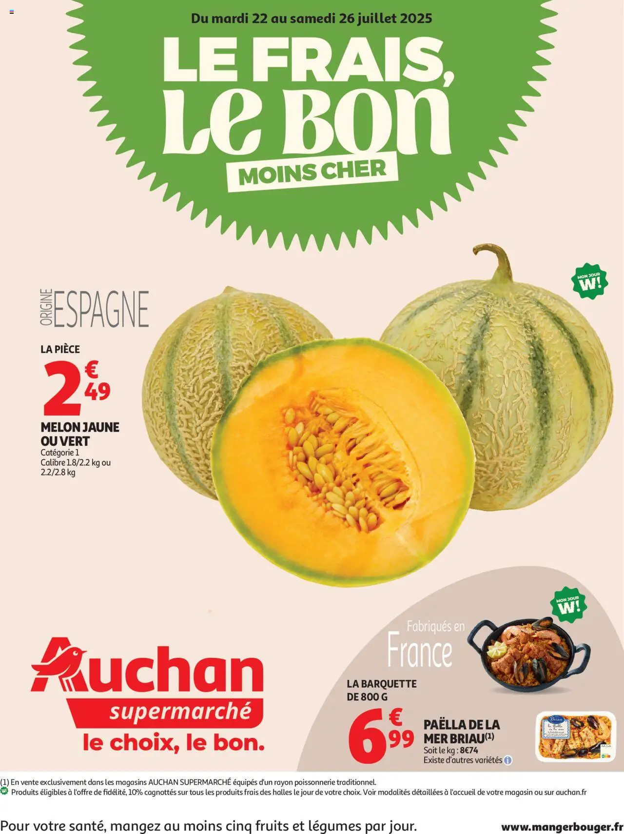 Auchan - Les prix bas qui font du bien au quotidien - page 1 - valable à partir du 22/07/2025