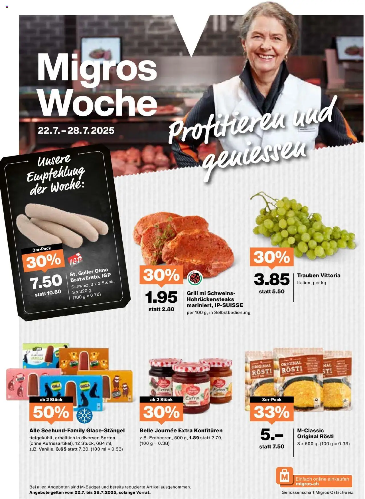 Migros Aktionen - Seite 1- gültig ab 22.07.2025