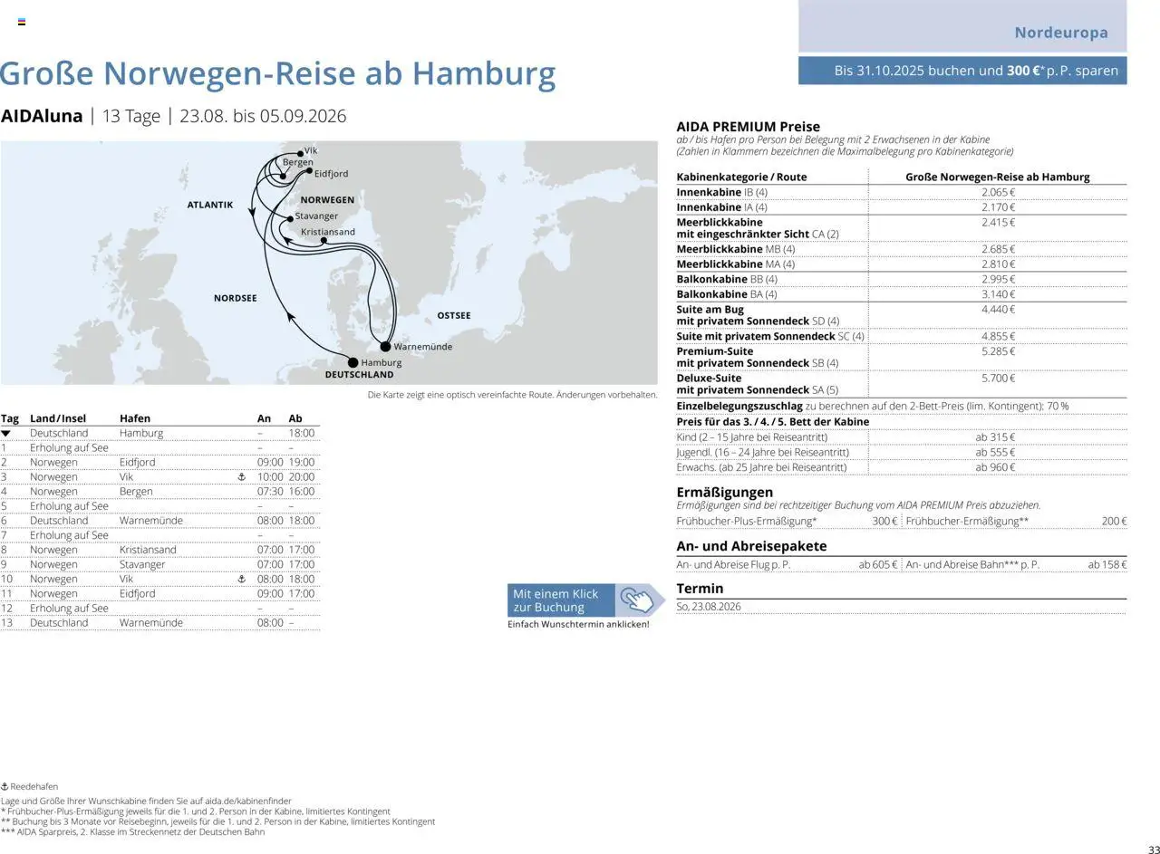 Aida Sommer 2026 - Seite 33 - gültig ab 01.03.2026