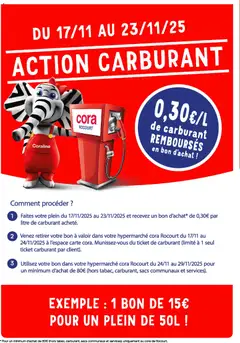 Cora - Action carburant cora Rocourt geldig vanaf 17/11/2025