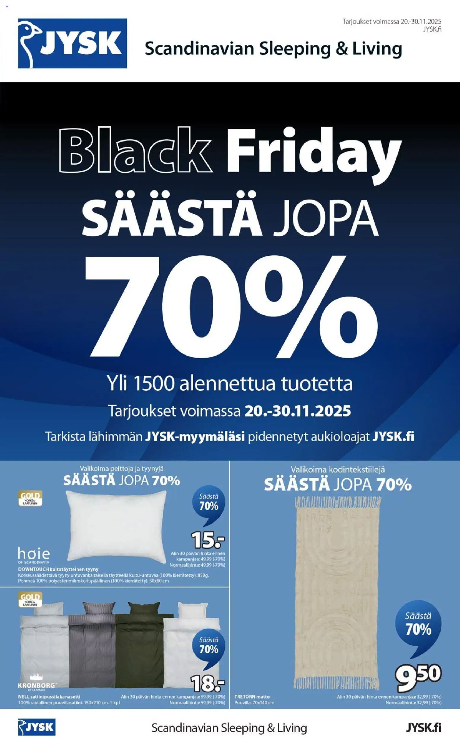 JYSK - Black Friday - sivu 1- voimassa alkaen 20/11/2025