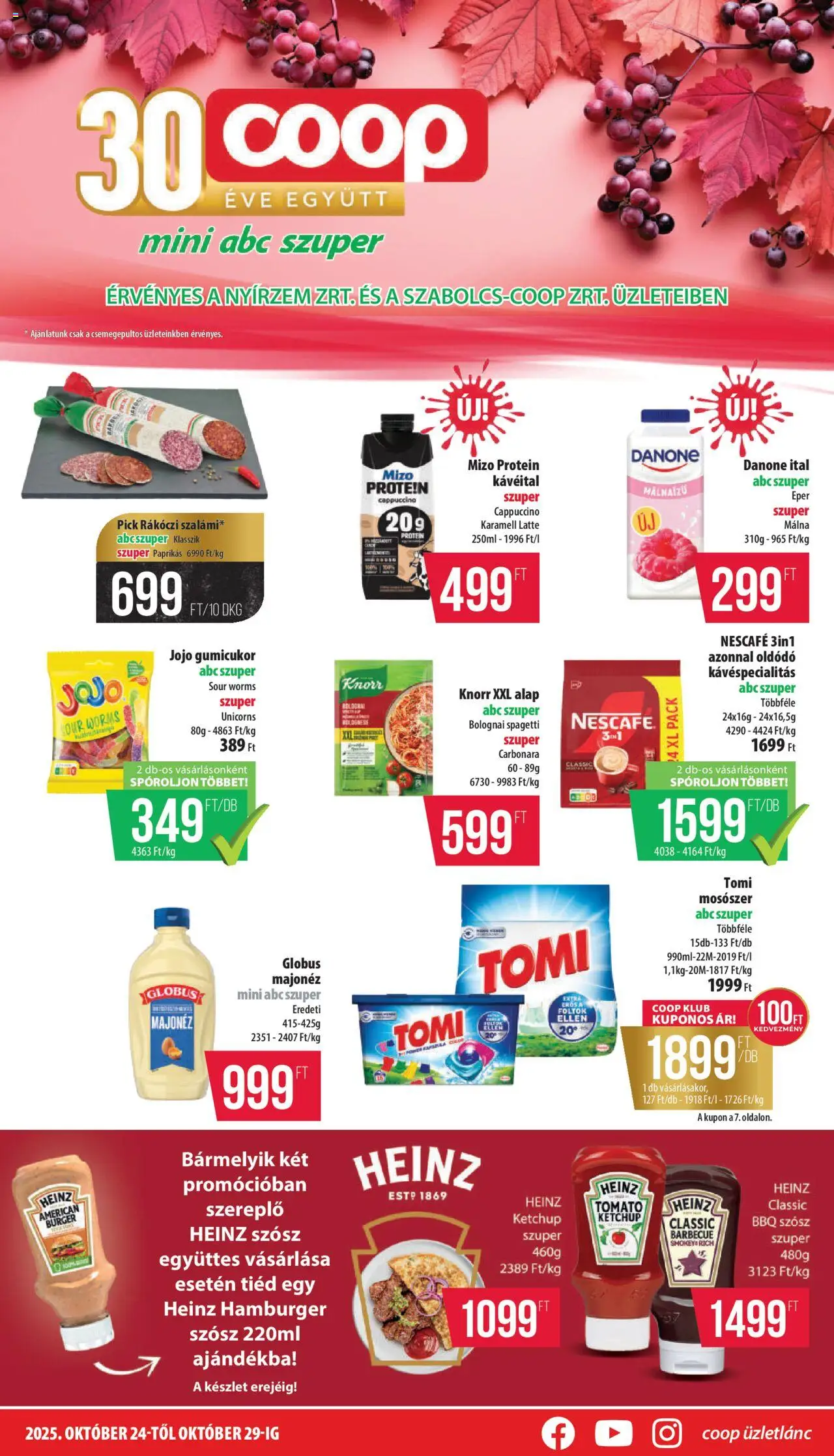 COOP - Mini & Abc & Szuper / Nyírzem - 1oldal - érvényes 2025.10.24.-tól