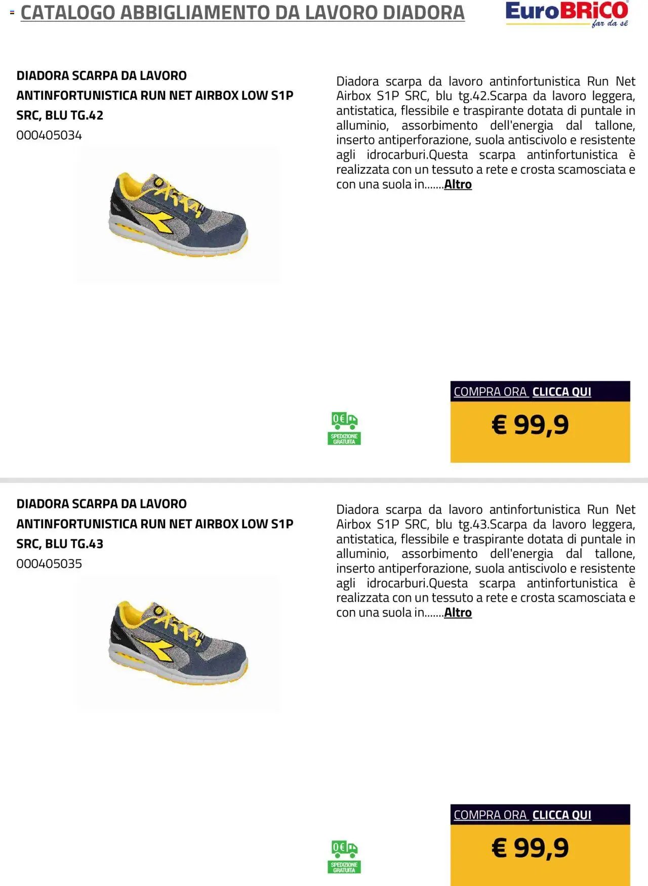 Eurobrico Abbigliamento da Lavoro Diadora catalogo - pagina 69 - valido dal 23/07/2025