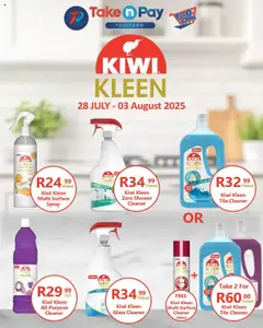 Preview Take n Pay Kiwi Kleen Specials valid from 28/07/2025