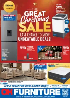 Preview OK Furniture - Zambia Specials valid from 08/12/2025