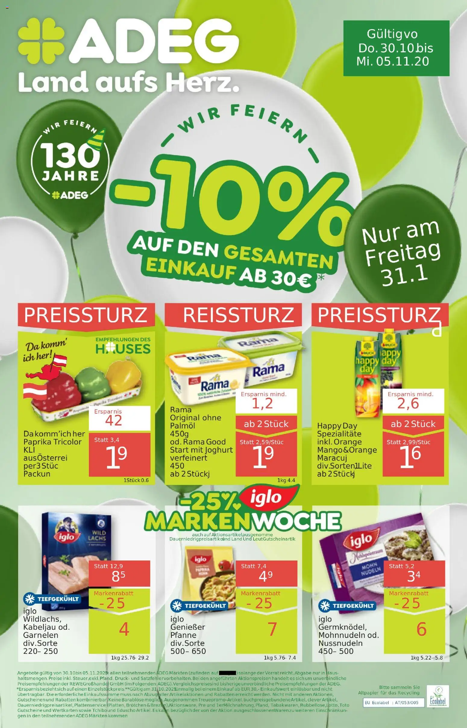 ADEG Vorarlberg - Seite 1- gültig ab 30.10.2025