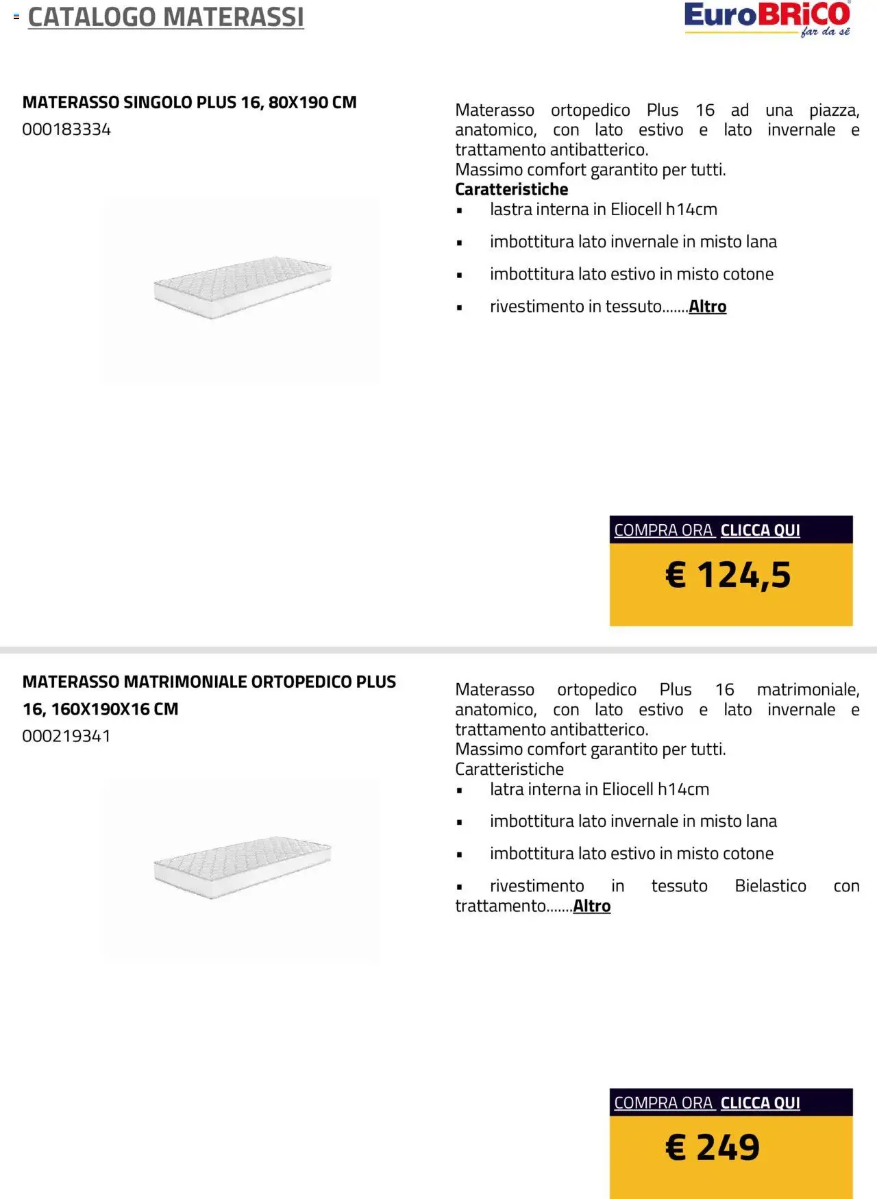 Eurobrico Materassi catalogo - pagina 2 - valido dal 23/07/2025