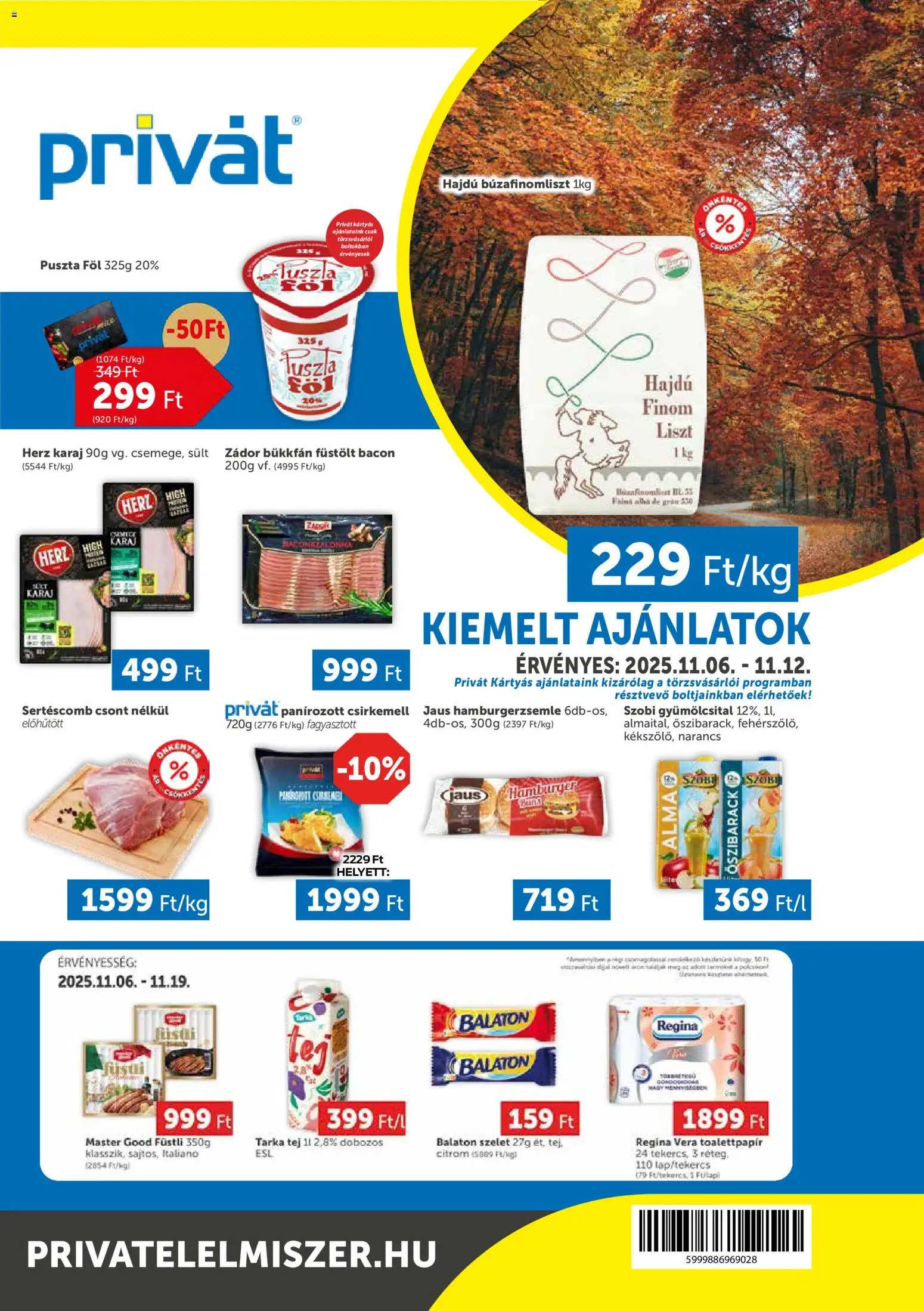 PRIVÁT Déli vármegyék - 1oldal - érvényes 2025.11.06.-tól