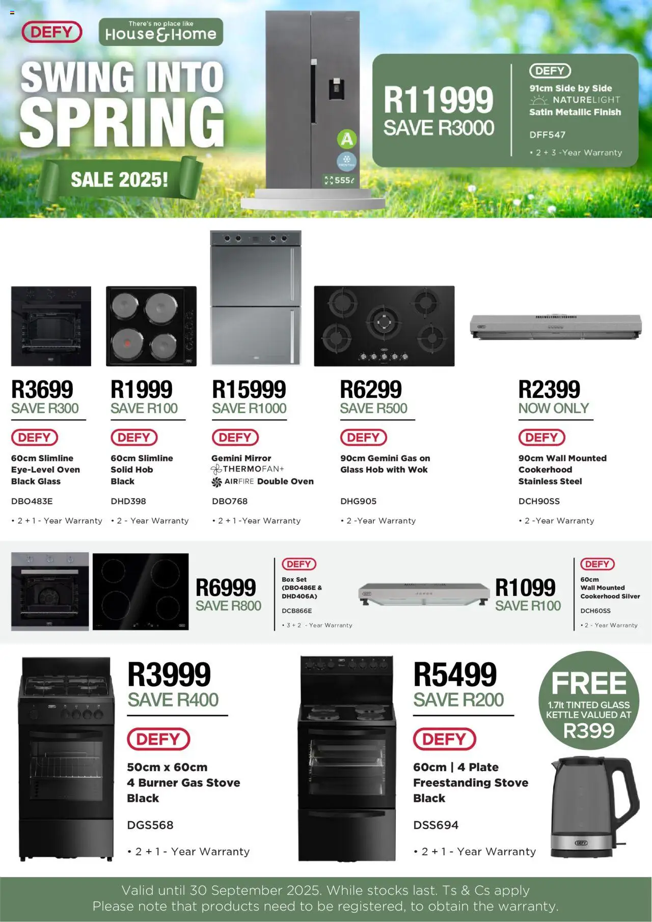 House and Home DEFY Spring Leaflet - page 1- valid from 15/09/2025