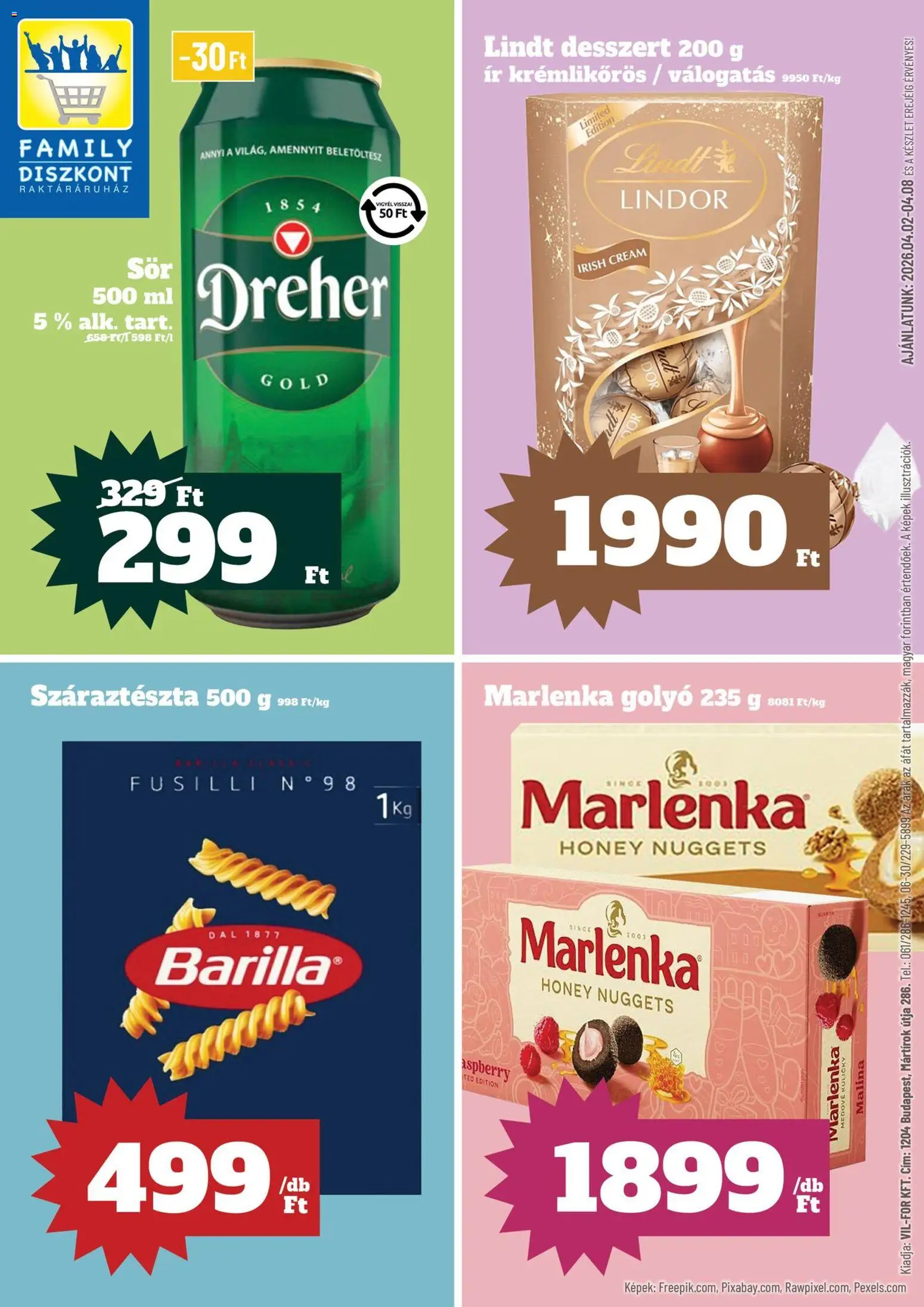 Family Diszkont akciós újság - 1oldal - érvényes 2026.04.02.-tól