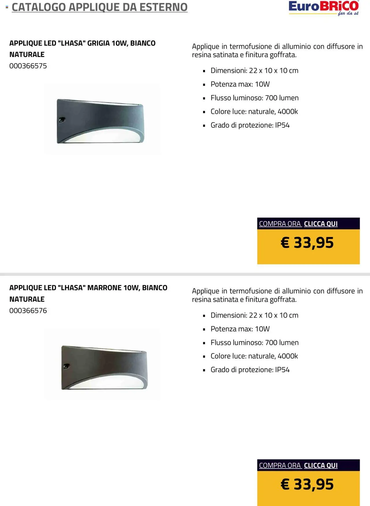 Eurobrico Applique da Esterno catalogo - pagina 15 - valido dal 23/07/2025