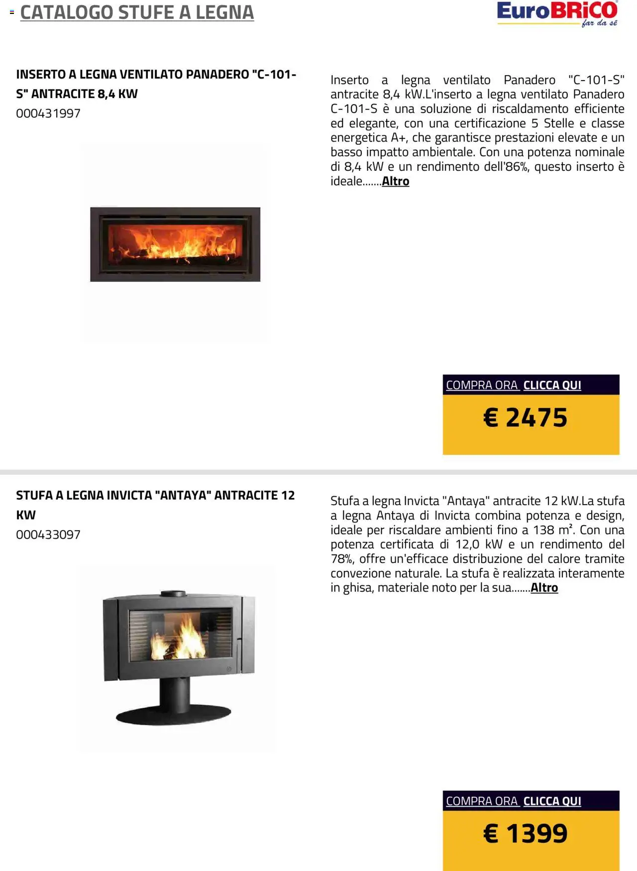 Eurobrico Stufe a Legna catalogo - pagina 36 - valido dal 23/07/2025