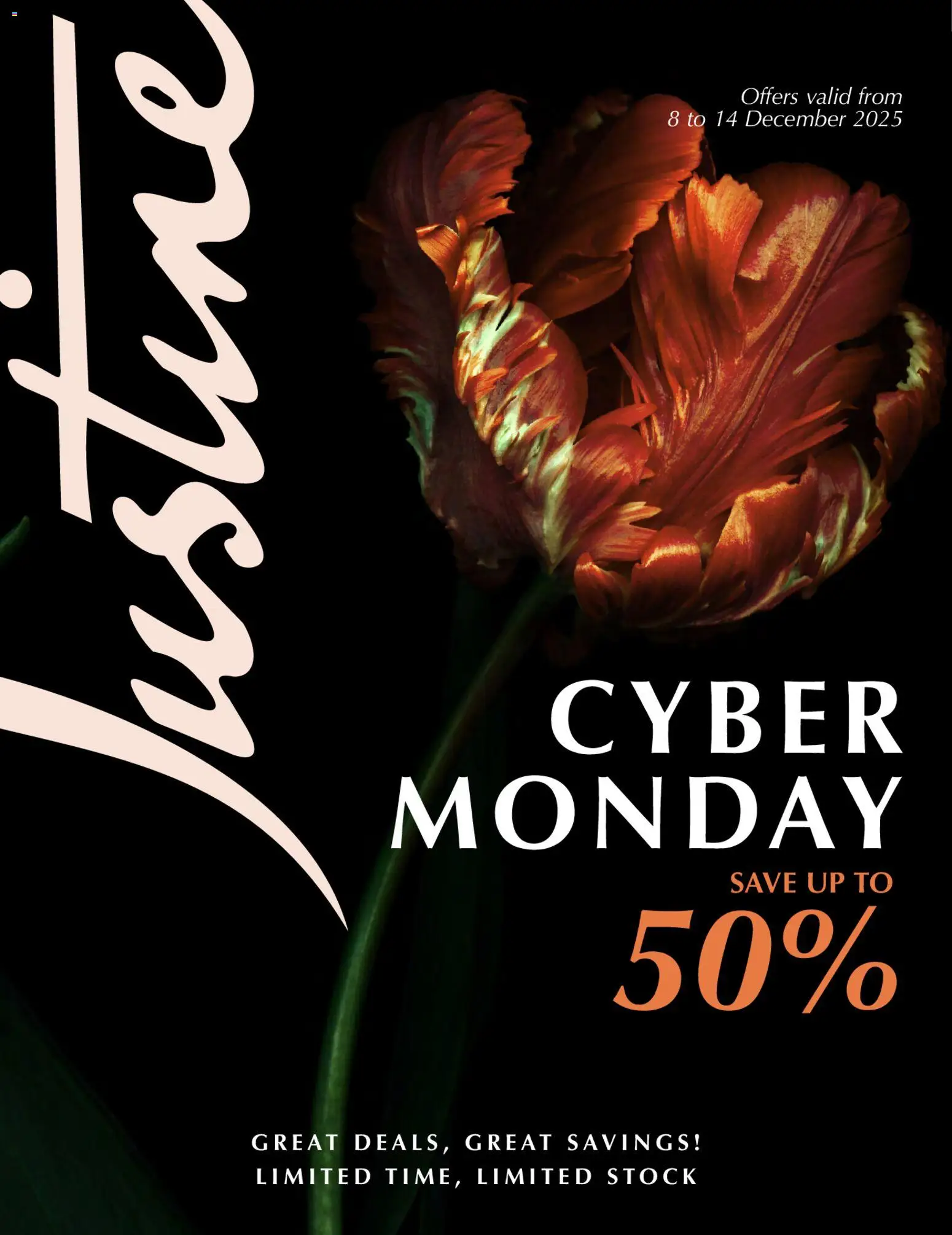Justine - Cyber Monday - page 1- valid from 08/12/2025