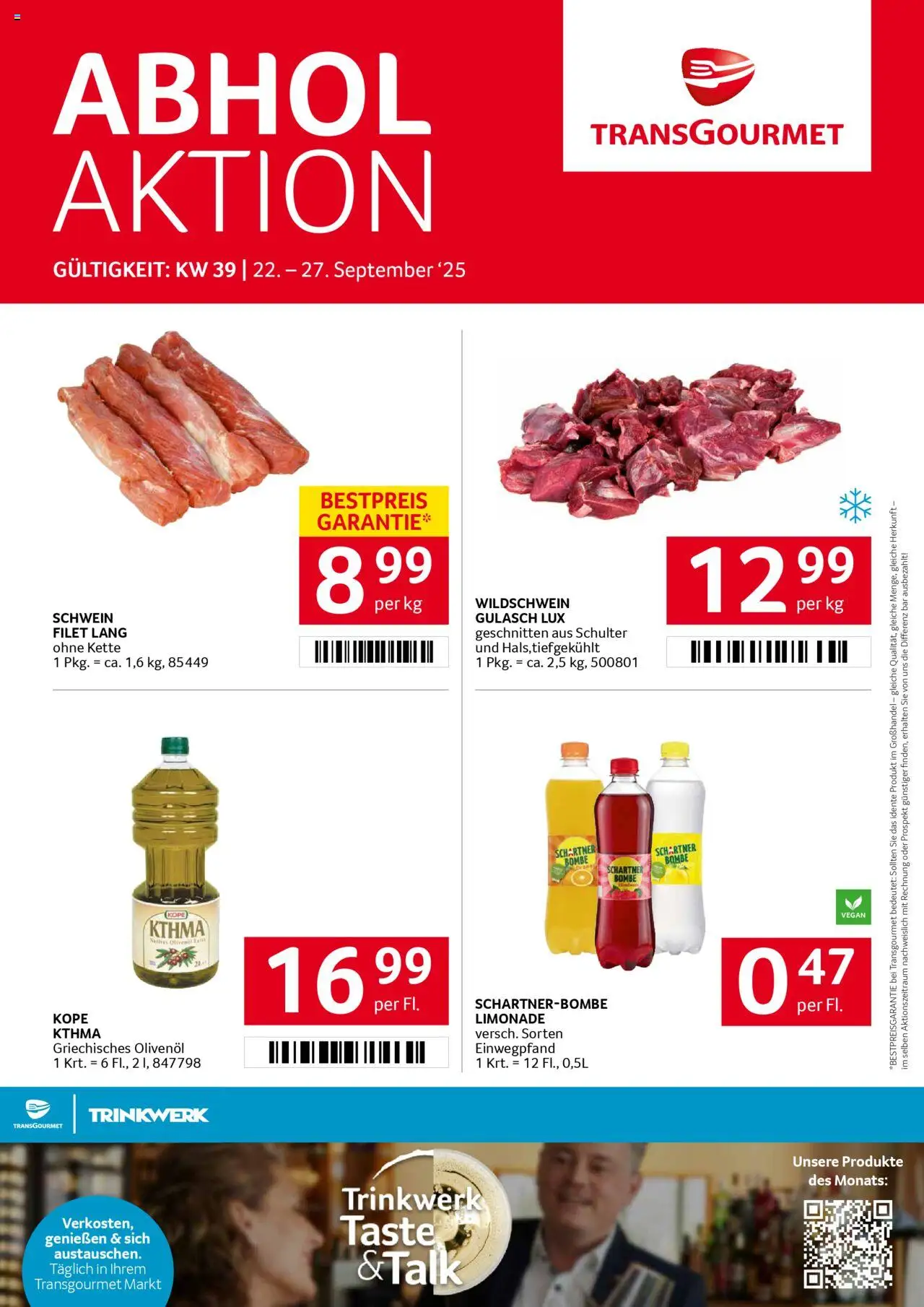 Transgourmet Flugblatt - Seite 1- gültig ab 22.09.2025