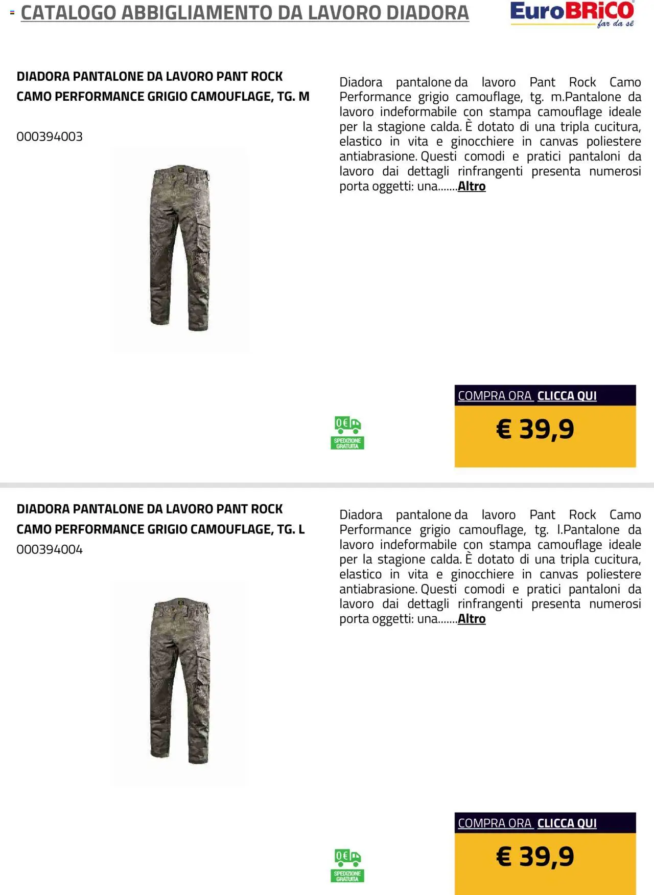 Eurobrico Abbigliamento da Lavoro Diadora catalogo - pagina 21 - valido dal 23/07/2025