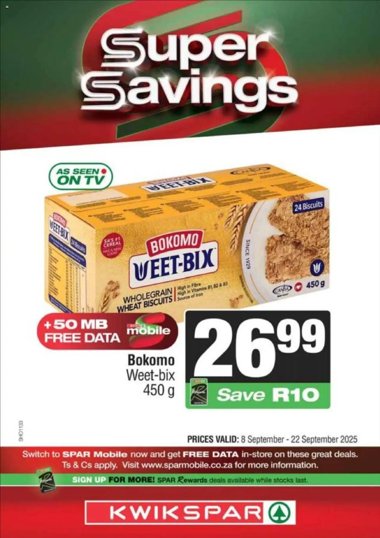 Spar Specials - page 1- valid from 08/09/2025