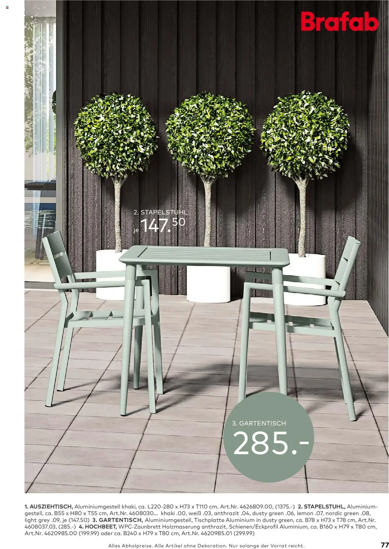Porta! - Outdoor - Gartenmöbelkatalog 2025 - Seite 77 - gültig ab 02.03.2025