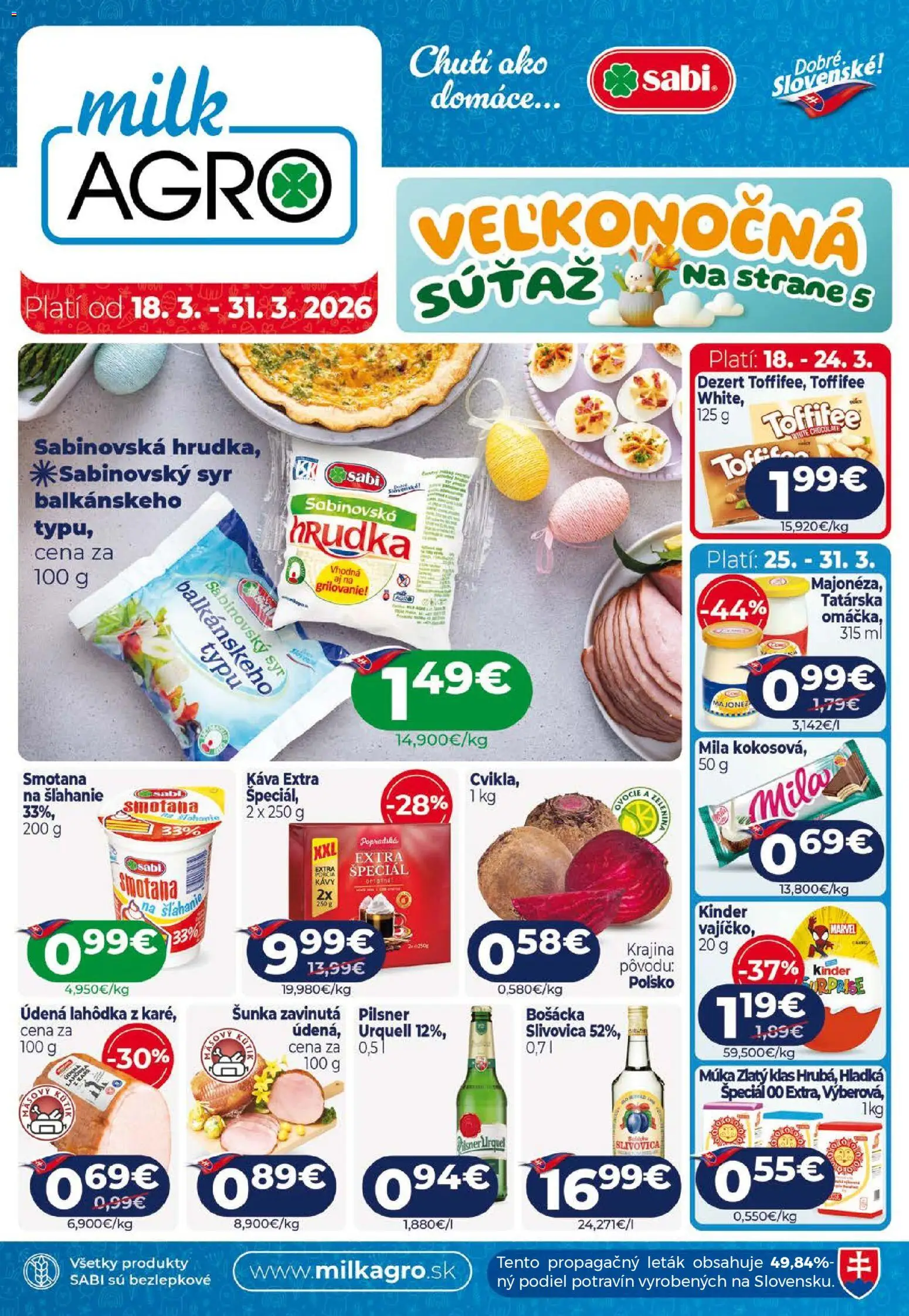 Milk Agro leták - strana 1- platný od 18.03.2026
