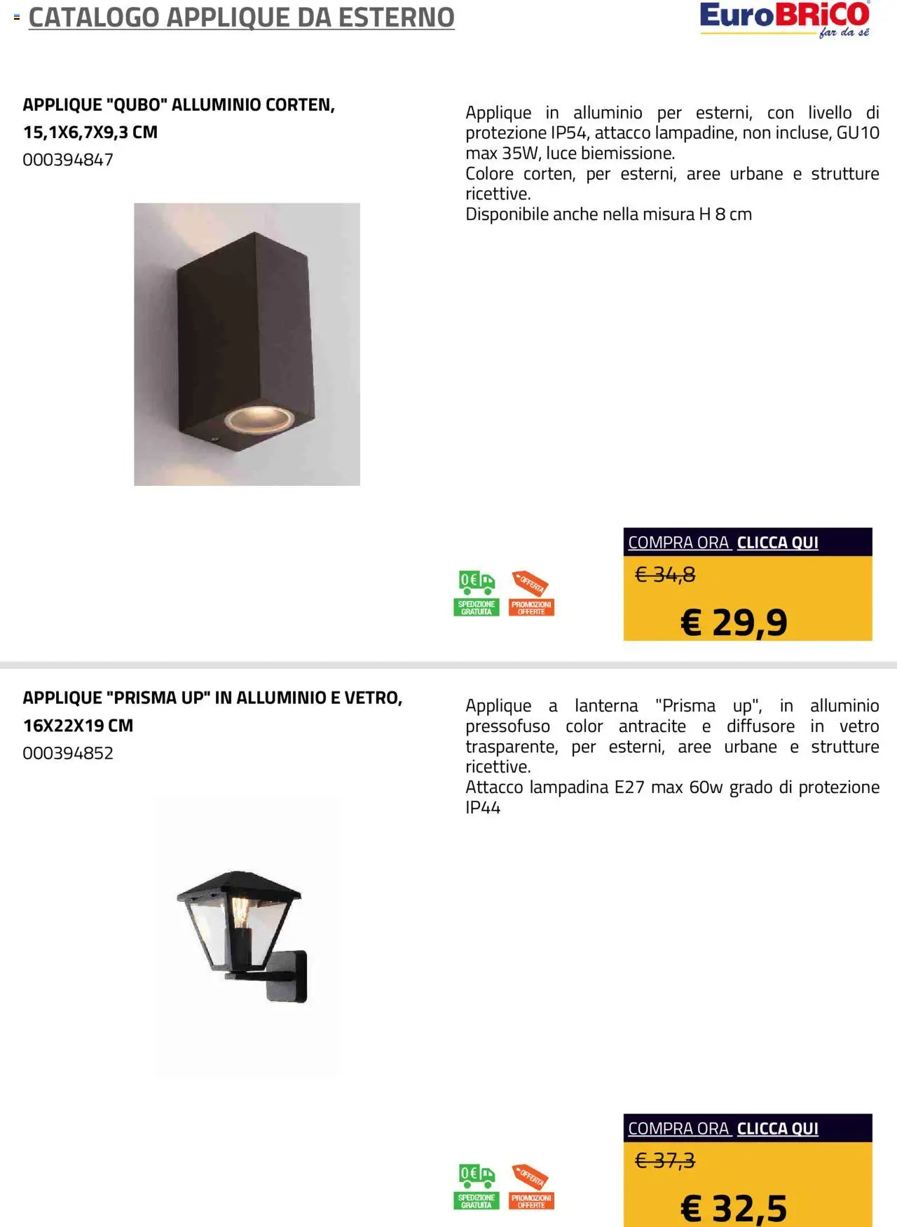 Eurobrico Applique da Esterno catalogo - pagina 24 - valido dal 23/07/2025